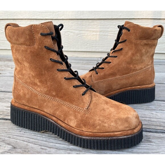 Rag & Bone Sloane Women's 40 US 9.5 Suede Lace-Up Boots Cinnamon - Picture 1 of 8